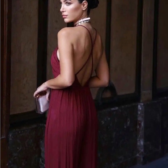 NWT Zara Burgundy Cross Back Jumpsuit - Picture 3 of 7